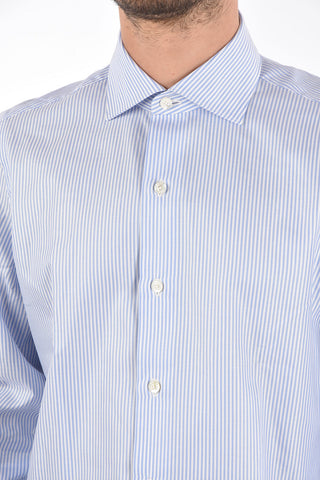 awning striped popeline spread collar shirt