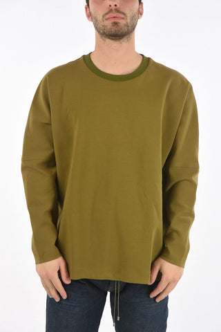 crew-neck sweatshirt with print on the back