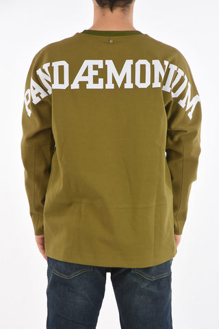 crew-neck sweatshirt with print on the back