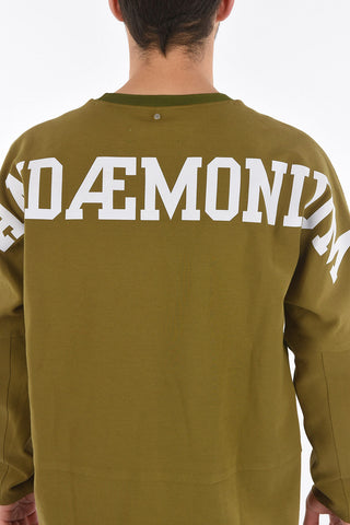 crew-neck sweatshirt with print on the back
