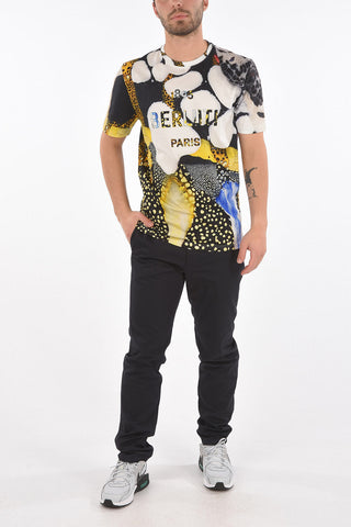 Printed Crewneck T-shirt with Logo Patch
