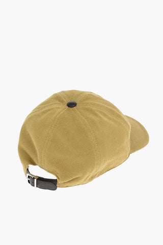 Hopsack Patterned Cap with Embroidered Logo Lettering