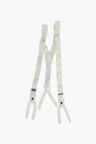 CERIMONIA Leather Detail Fabric Susperders