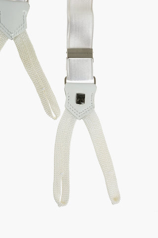 CERIMONIA Leather Detail Fabric Susperders