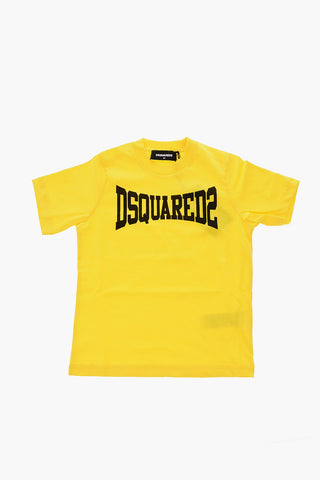 solid color SLOUCH FIT crew-neck t-shirt with logo-print