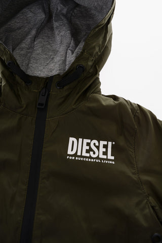 solid color JERNY 17 OS windbreaker jacket with hood