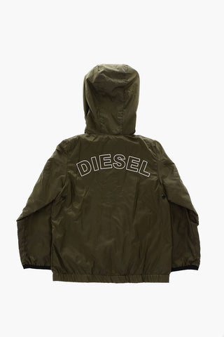 solid color JERNY 17 OS windbreaker jacket with hood