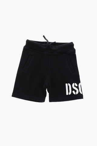 sweat shorts with contrasting logo print