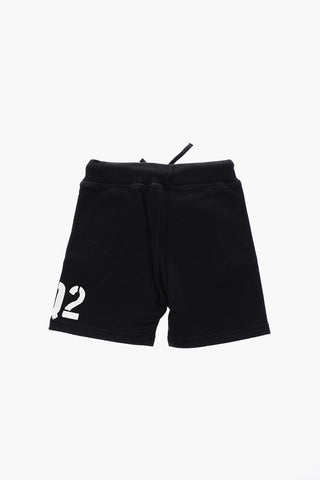 sweat shorts with contrasting logo print