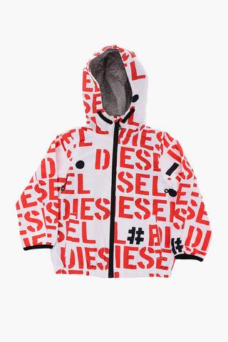 all over printed logo JERNY 15 OS windbreaker jacket with hood