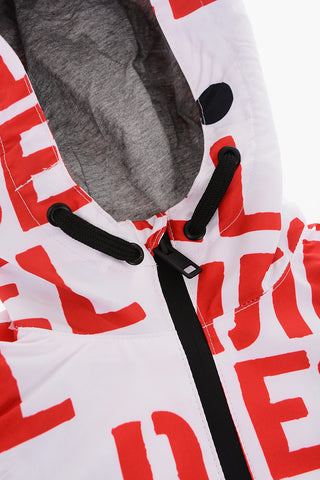 all over printed logo JERNY 15 OS windbreaker jacket with hood