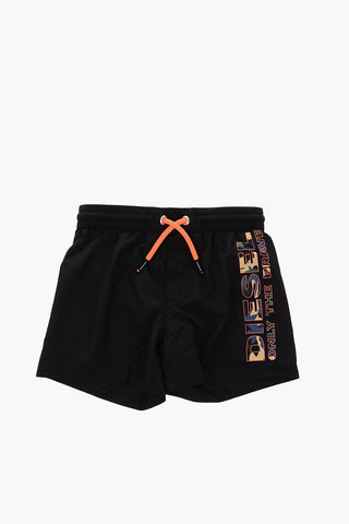 costume da bagno MBXDORRY a tinta unita con lacci fluo