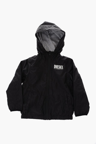 solid color JERNY 17 OS windbreaker jacket with hood