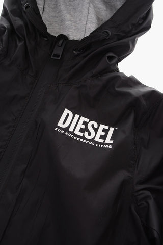 solid color JERNY 17 OS windbreaker jacket with hood