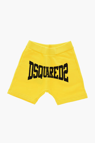 logo printed solid color shorts