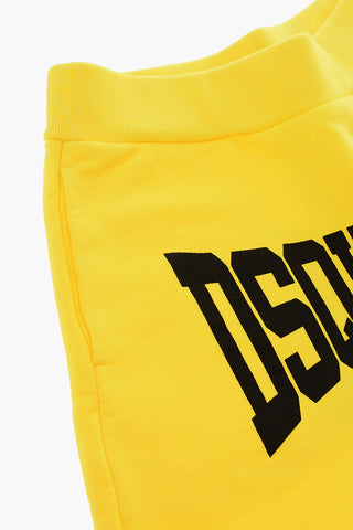 logo printed solid color shorts