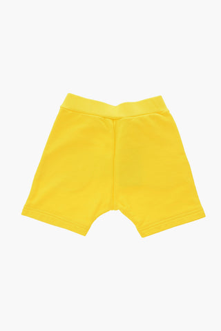 logo printed solid color shorts