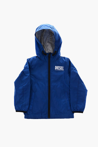solid color JERNY 17 OS windbreaker jacket with hood