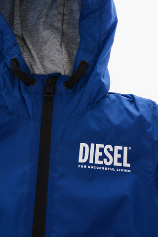solid color JERNY 17 OS windbreaker jacket with hood