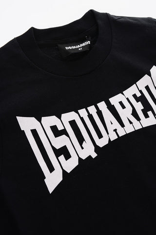 solid color SLOUCH FIT crew-neck t-shirt with logo-print