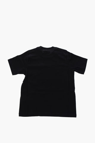 solid color SLOUCH FIT crew-neck t-shirt with logo-print