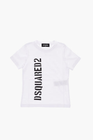 t-shirt girocollo con logo stampato