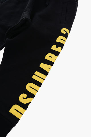 contrasting logo printed 2 pockets joggers