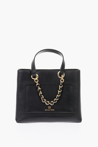 Leather Double Handle Bag CECE with Outer Pocket