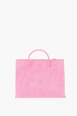 Borsa Doppio Manico in Suede con Tracolla Removibile