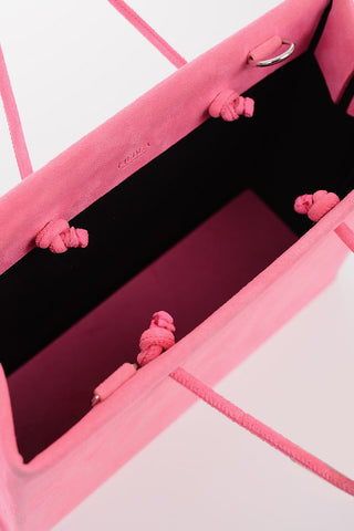 Borsa Doppio Manico in Suede con Tracolla Removibile