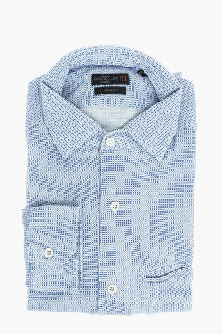 ID Camicia in Cotone con Motivo Diaper e Taschino