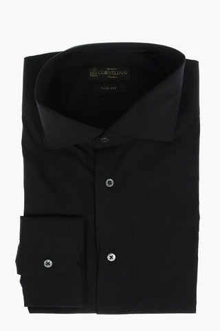 Slim Fit Poplin Shirt with Standard Collar