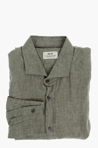 CC COLLECTION Standard Collar Linen Shirt