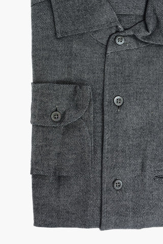 ID Camicia in Cotone Bird's Eye con Logo Ricamato e Taschino