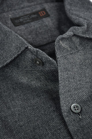 ID Camicia in Cotone Bird's Eye con Logo Ricamato e Taschino