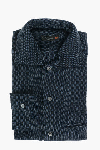 Standard Collar Bird's Eye Cotton Shirt