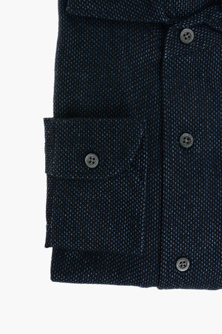 Standard Collar Bird's Eye Cotton Shirt