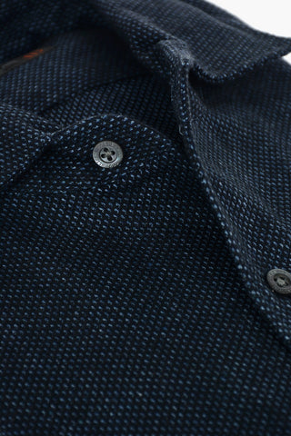 Standard Collar Bird's Eye Cotton Shirt