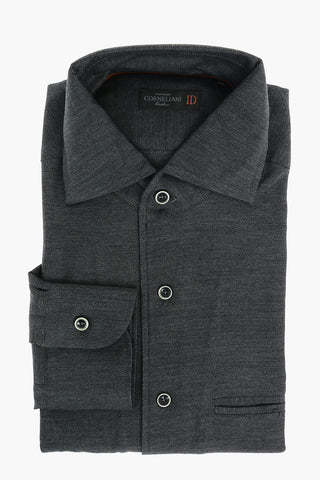 ID COUTURE Twill Cotton Shirt with Breast Pocket