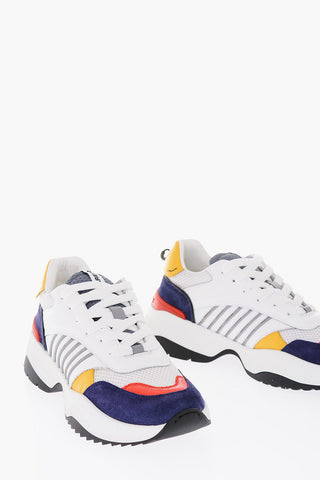 Leather D24 Sneakers with Suede Leather Detail