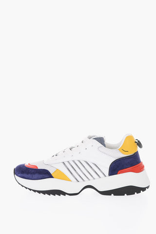 Leather D24 Sneakers with Suede Leather Detail