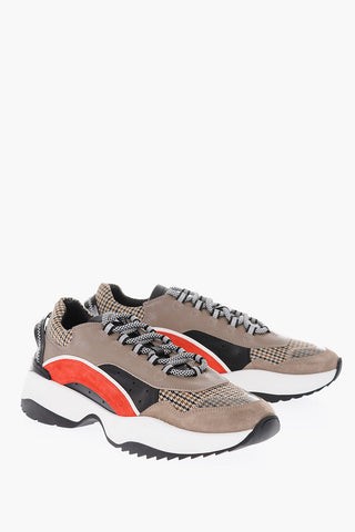Leather D551 Sneakers with Houndstoothed Details