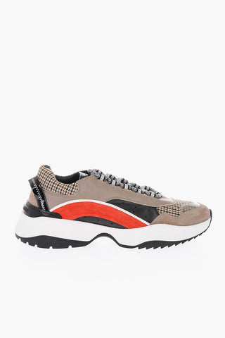 Leather D551 Sneakers with Houndstoothed Details