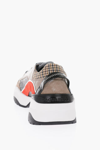 Leather D551 Sneakers with Houndstoothed Details