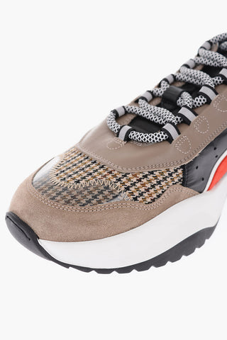 Leather D551 Sneakers with Houndstoothed Details