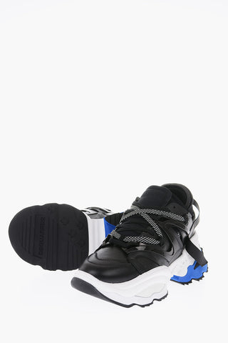 Leather and Fabric THE GIANT Sneakers with Statement Sole