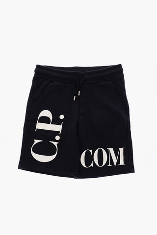contrasting logo printed sweat shorts
