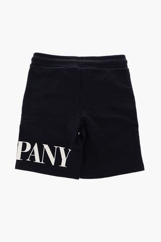 contrasting logo printed sweat shorts