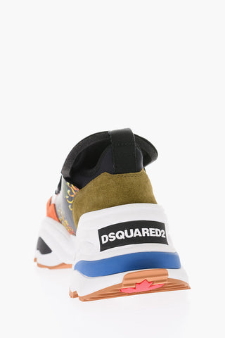 Floral Patterned Leather THE ROLLING GIANT Sneakers with Technical Fastener