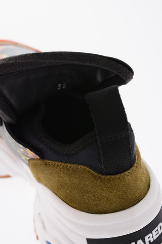 Floral Patterned Leather THE ROLLING GIANT Sneakers with Technical Fastener